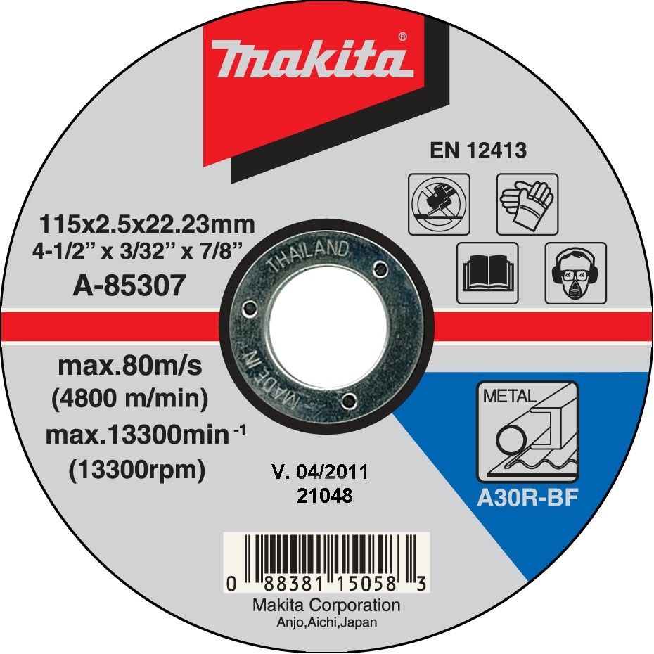 Abrazīvais griešanas disks Makita; 115 mm metālam