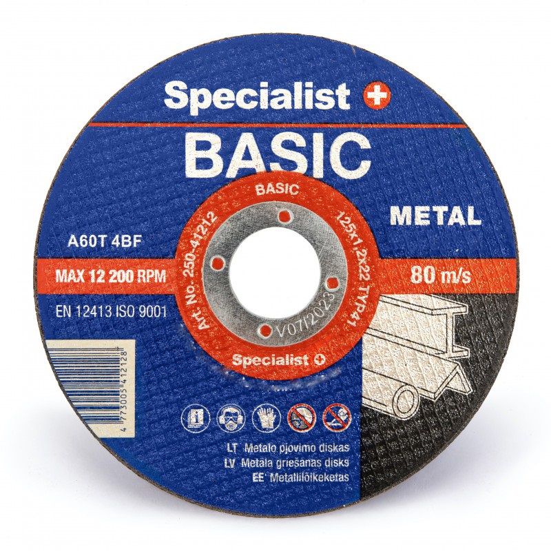 Abrazīvais griešanas disks Specialist Basic; 125x1,2 mm