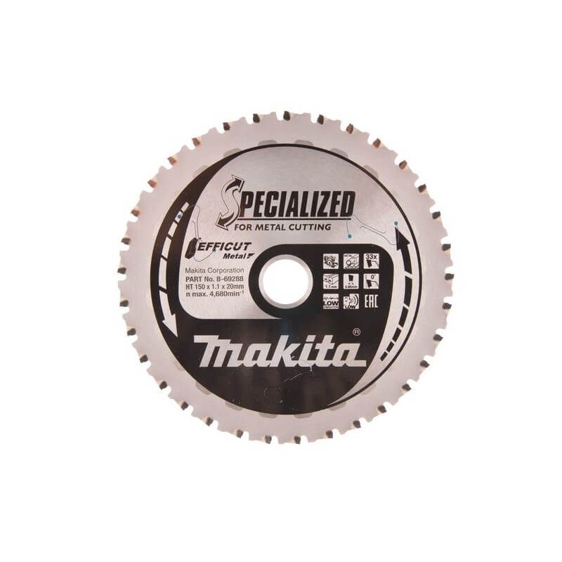 Griešanas disks metālam Makita Efficut; 150x1,1x20 mm; Z33