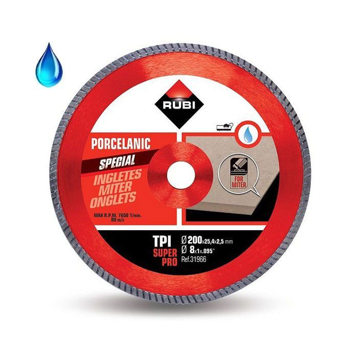 Dimanta griešanas disks mitrai griešanai Rubi TPI 200 SUPERPRO; 200 mm