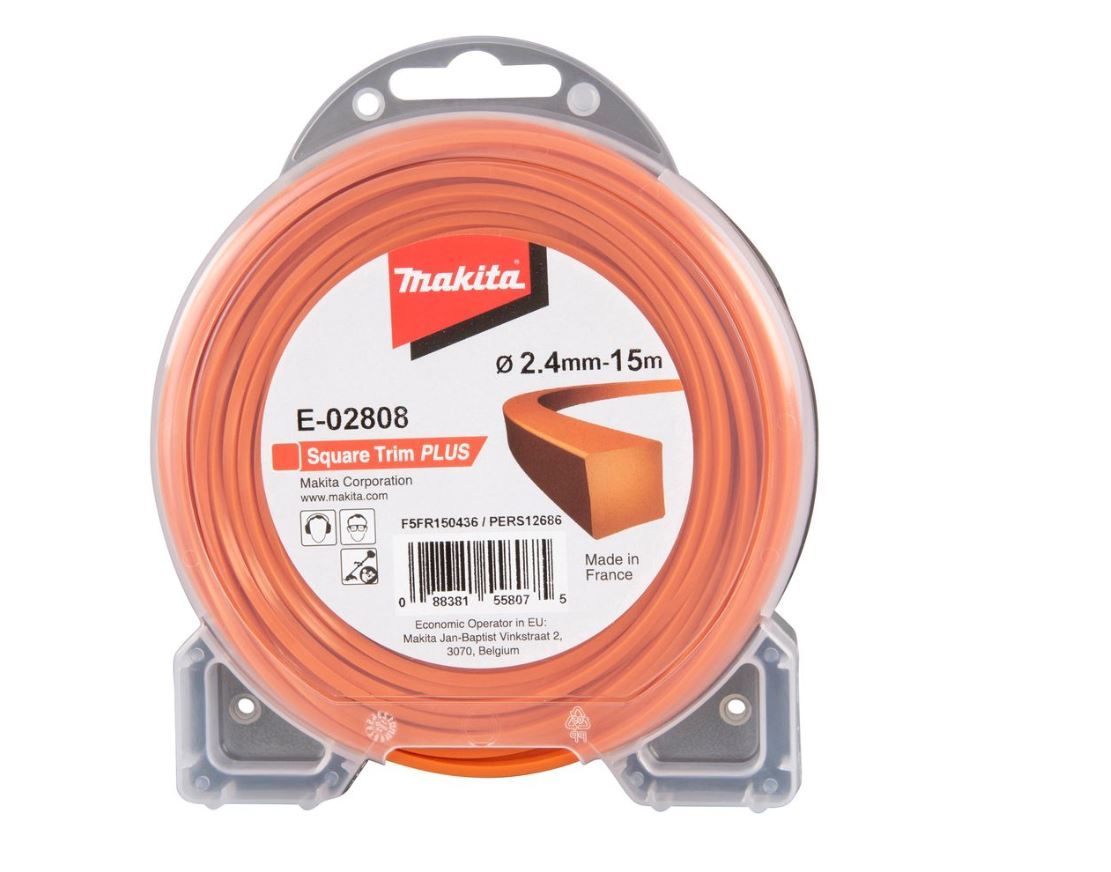 Aukla trimmerim Makita; 2,4 mm/15 m; kvadrātaina