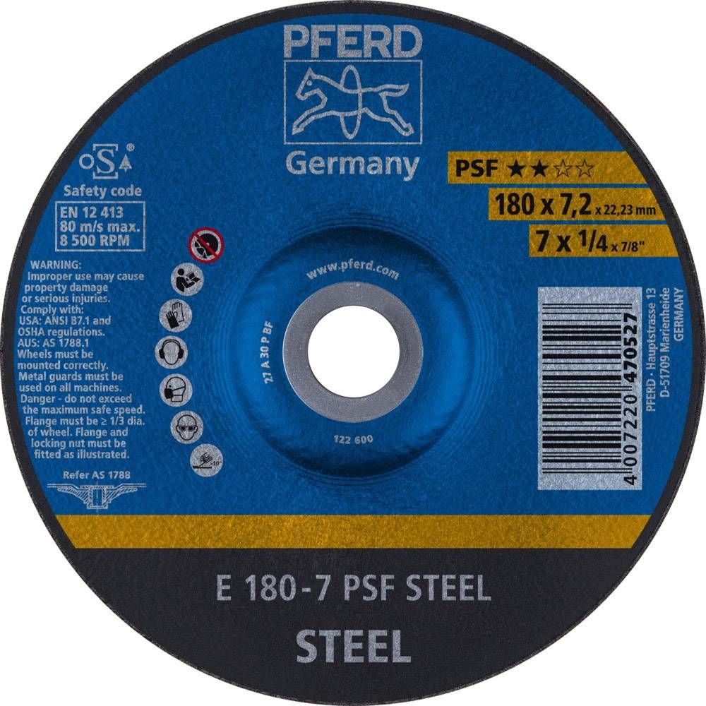 Slīpēšanas disks PFERD PSF STEEL; 180x7,2 mm