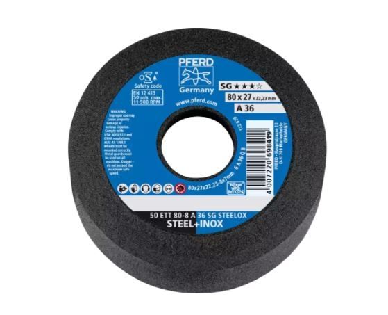 Bļodiņas riteņi PFERD SG STEELOX; 80x27x8 mm; A36