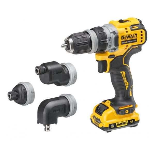 Urbjmašīna-skrūvgriezis DeWalt DCD703L2T-QW; 12 V; 2x3,0 Ah akum.