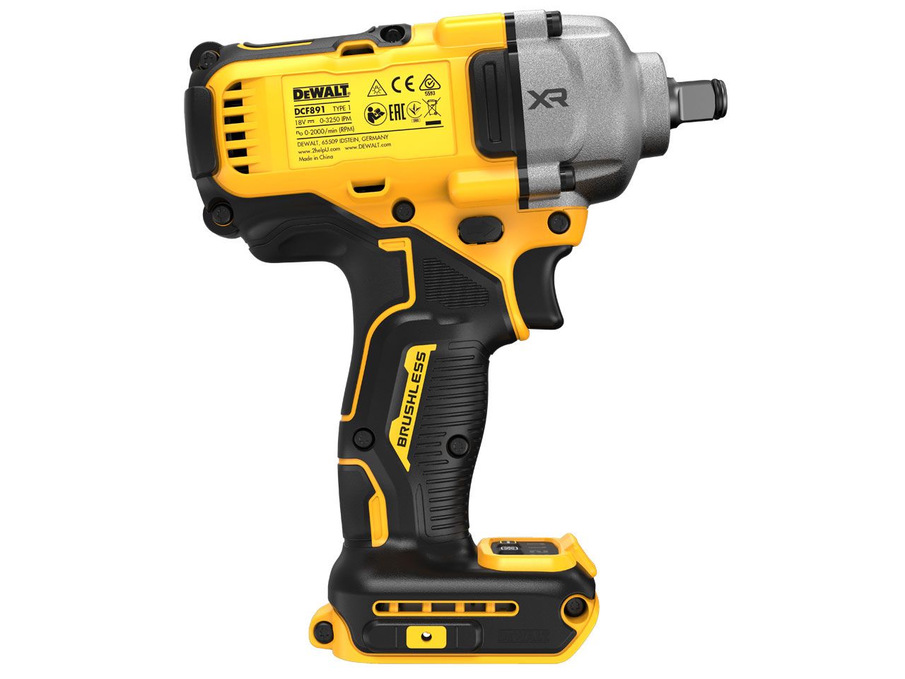 Triecienatslēga DeWalt DCF891N-XJ; 18 V (bez akumulatora un lādētāja)