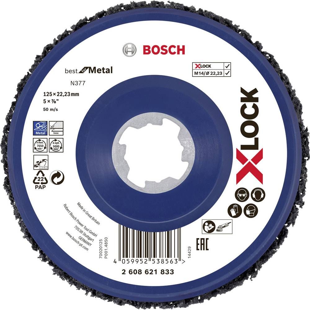 Filca disks tīrīšanai Bosch X-LOCK N377 Metal; 125 mm