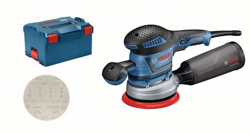 Ekscentra slīpmašīna Bosch GEX 40-150 Professional + L-BOXX