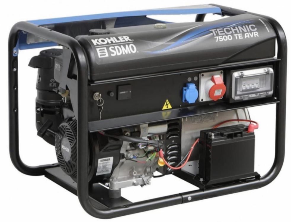 Ģenerators SDMO TECHNIC 7500 TE AVR C5; 6,5 kW; benzīna