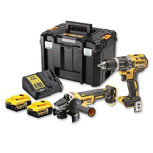 Instrumentu komplekts DeWalt DCK2080P2T-QW (DCD796 + DCG405); 18 V; 2x5,0 Ah akum.