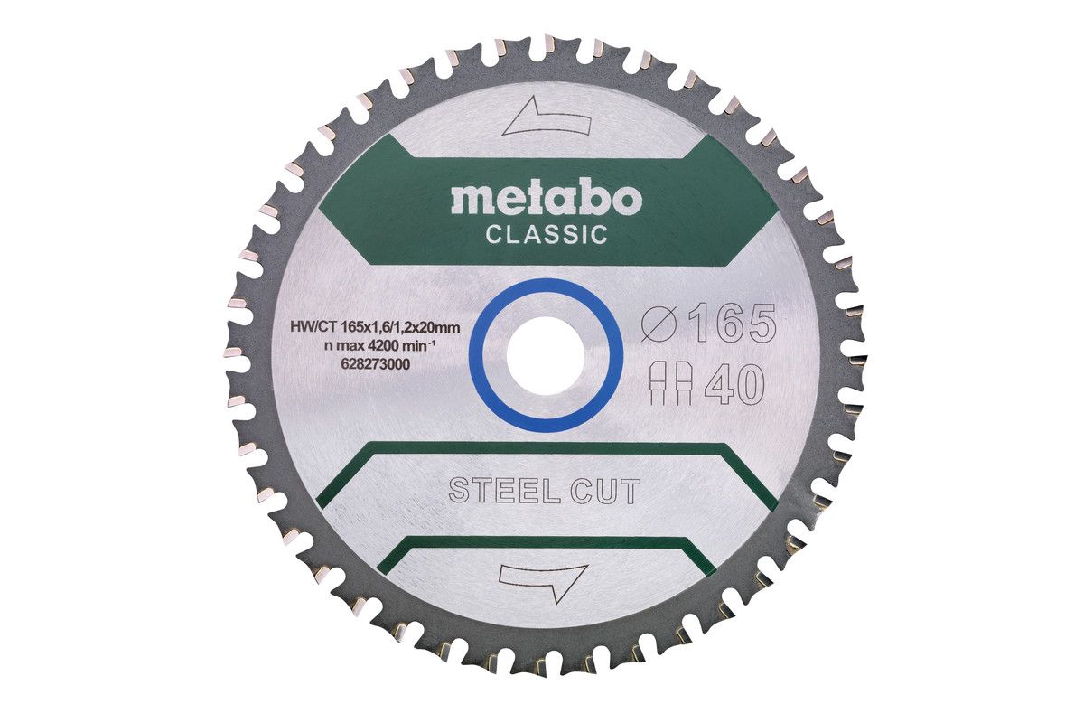Griešanas disks Metabo Classic; 165x20x1,6 mm; Z40; 4°