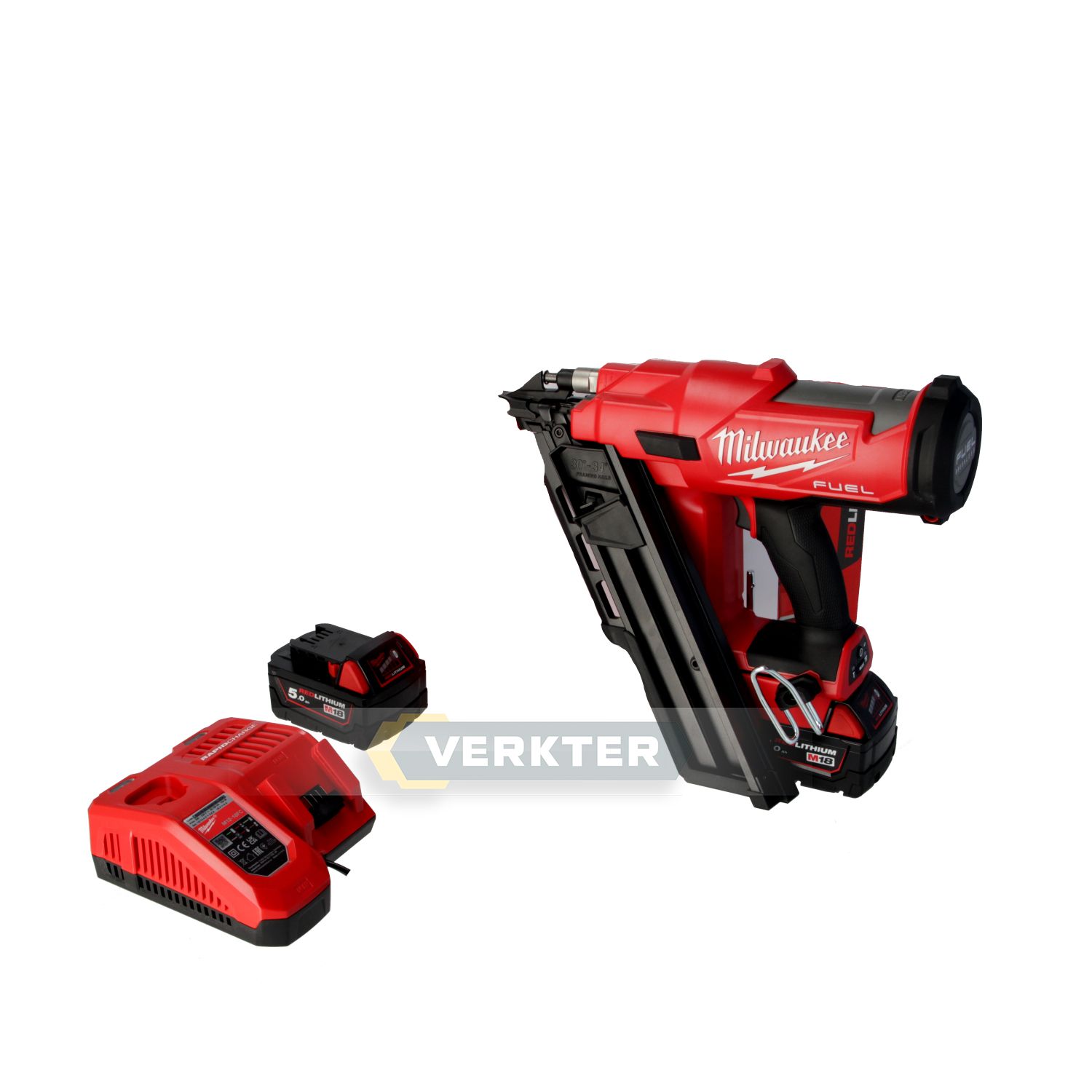 Naglošanas pistole Milwaukee M18FFN-502C; 18 V; 2x5,0 Ah akum.