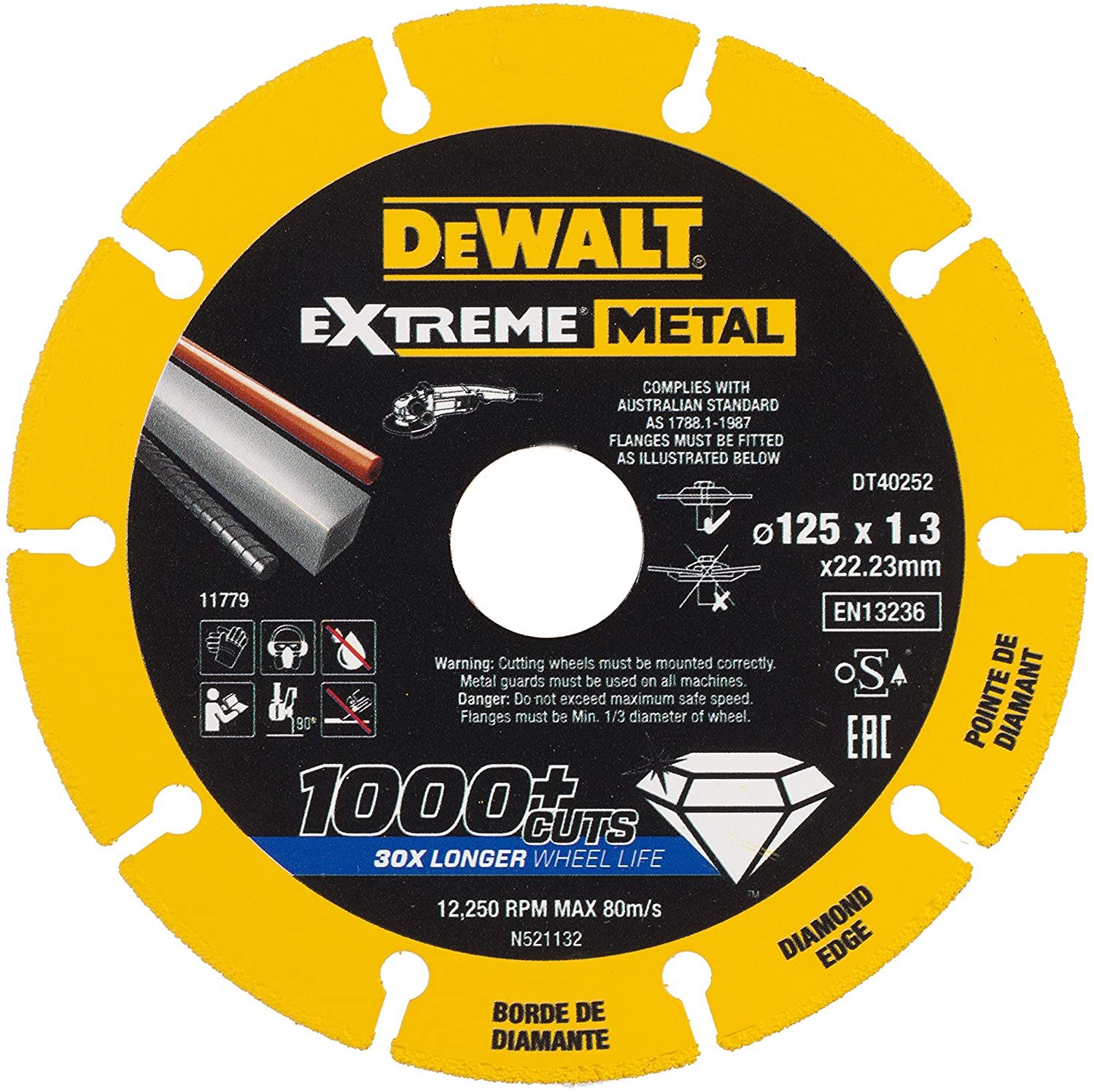Dimanta griešanas disks DeWalt DT40252-QZ; 125x22,23x1,3 mm