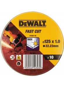 Abrazīvais griešanas disks DeWalt DT3507-QZ; 125x1mm; 10 gab.