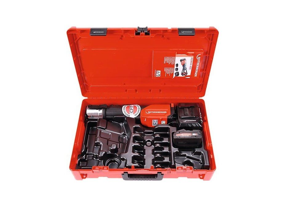 Knaibles cauruļu presēšanai Rothenberger Romax 4000 Basic; 18 V; 1x4,0 Ah akum.