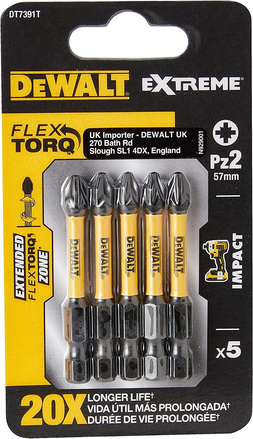 Skrūvgriežu uzgaļu komplekts DeWalt DT7391T-QZ; 5 gab.