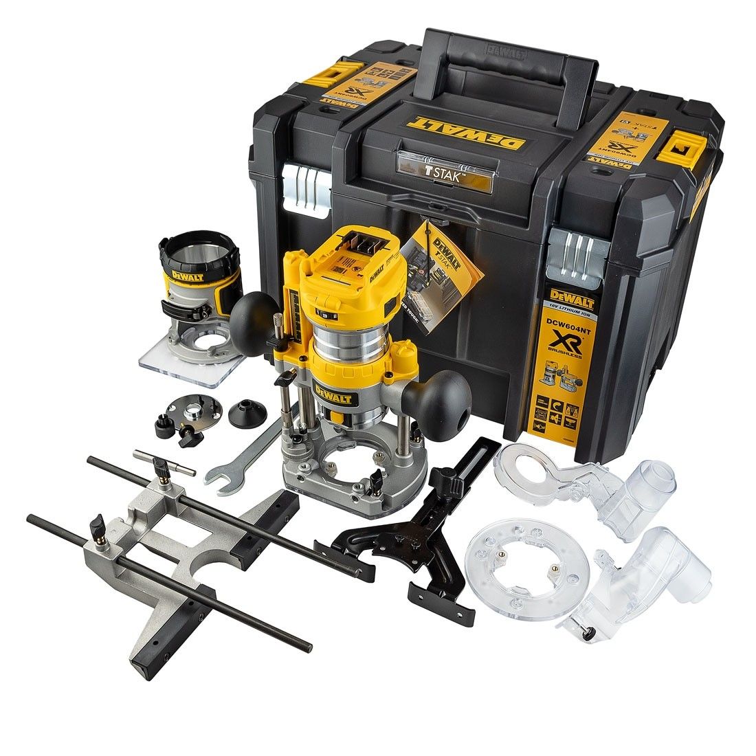 Frēze DeWalt DCW604NT-XJ; 18 V (bez akumulatora un lādētāja)