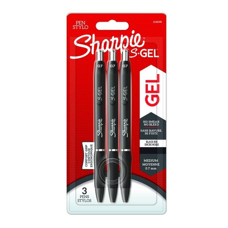 Marķieru komplekts Sharpie S Gel; 3 gab.; melns
