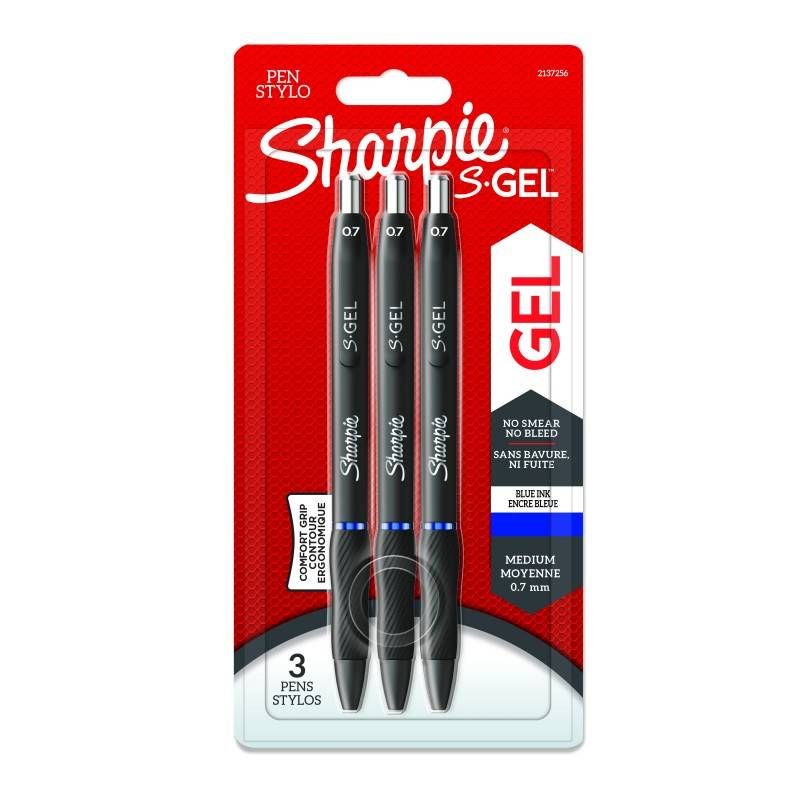 Marķieru komplekts Sharpie S Gel; 3 vnt.; zilas krāsas