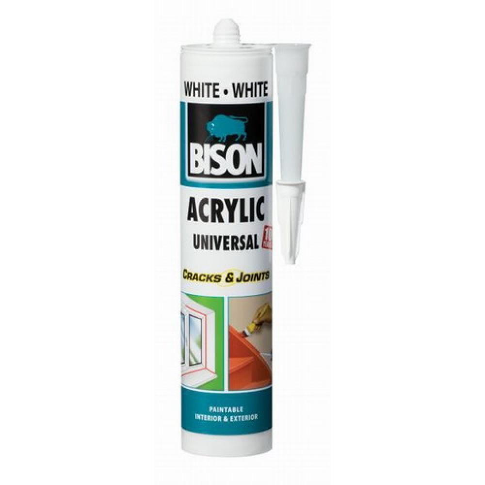 Hermētiķis Bison 1591234 Acrylic Universal; 300 ml; balts