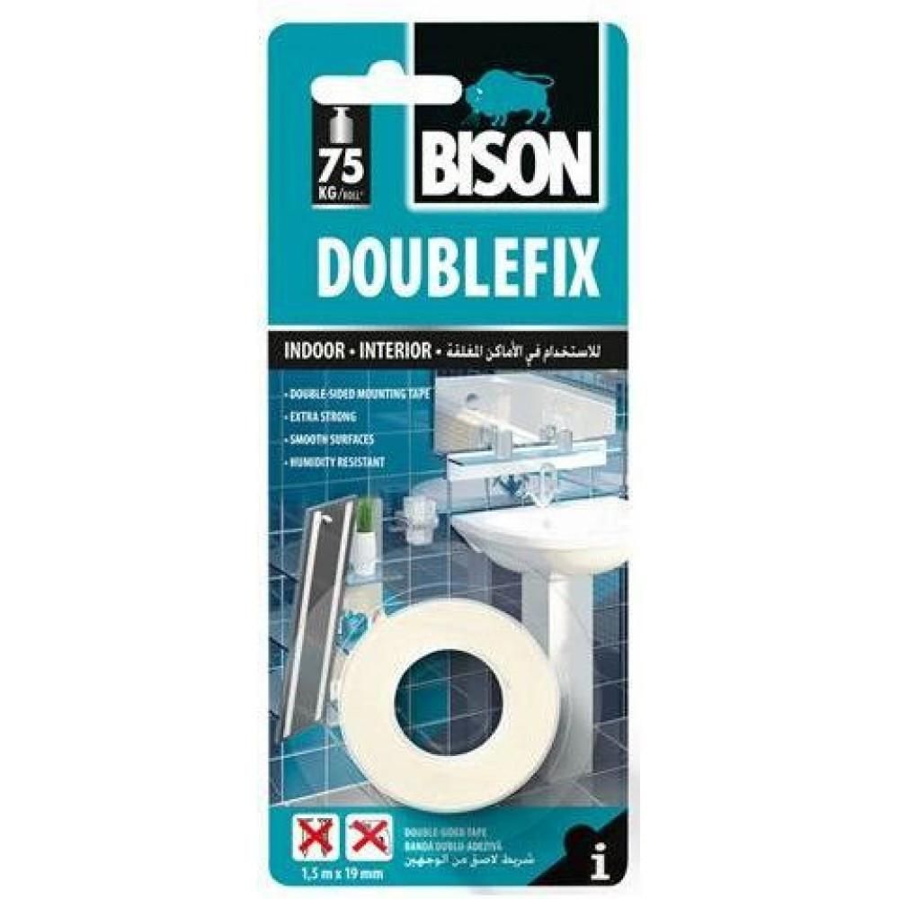 Divpusēja līmlente Bison 1493045 Double Fix; 19 mm; 1,5 m