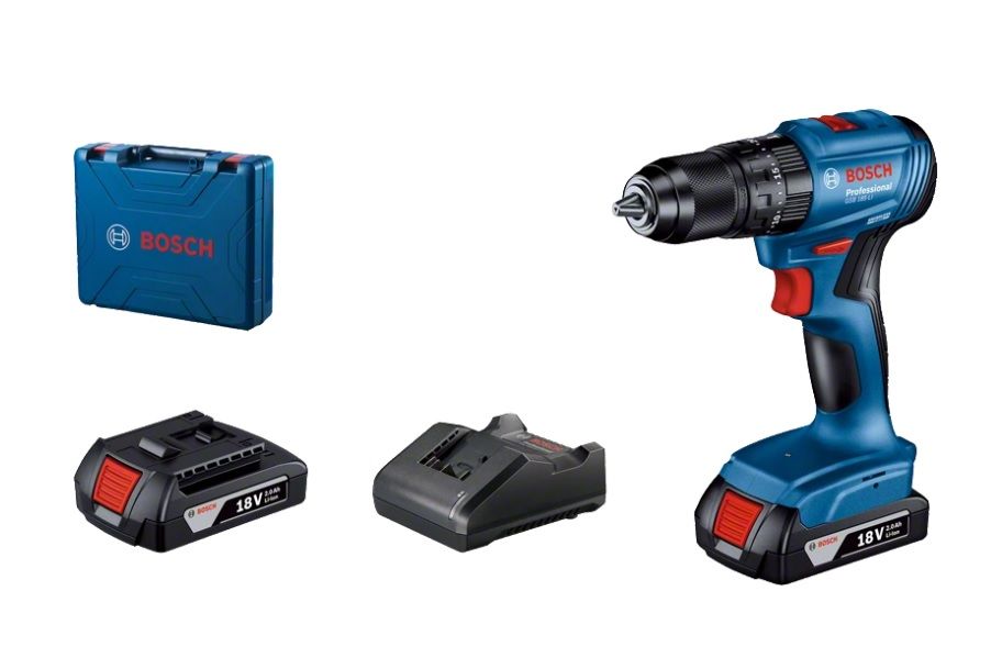 Akumulatora triecienurbjmašīna-skrūvgriezis Bosch GSB 185-LI; 18 V; 2x2,0 Ah akum.