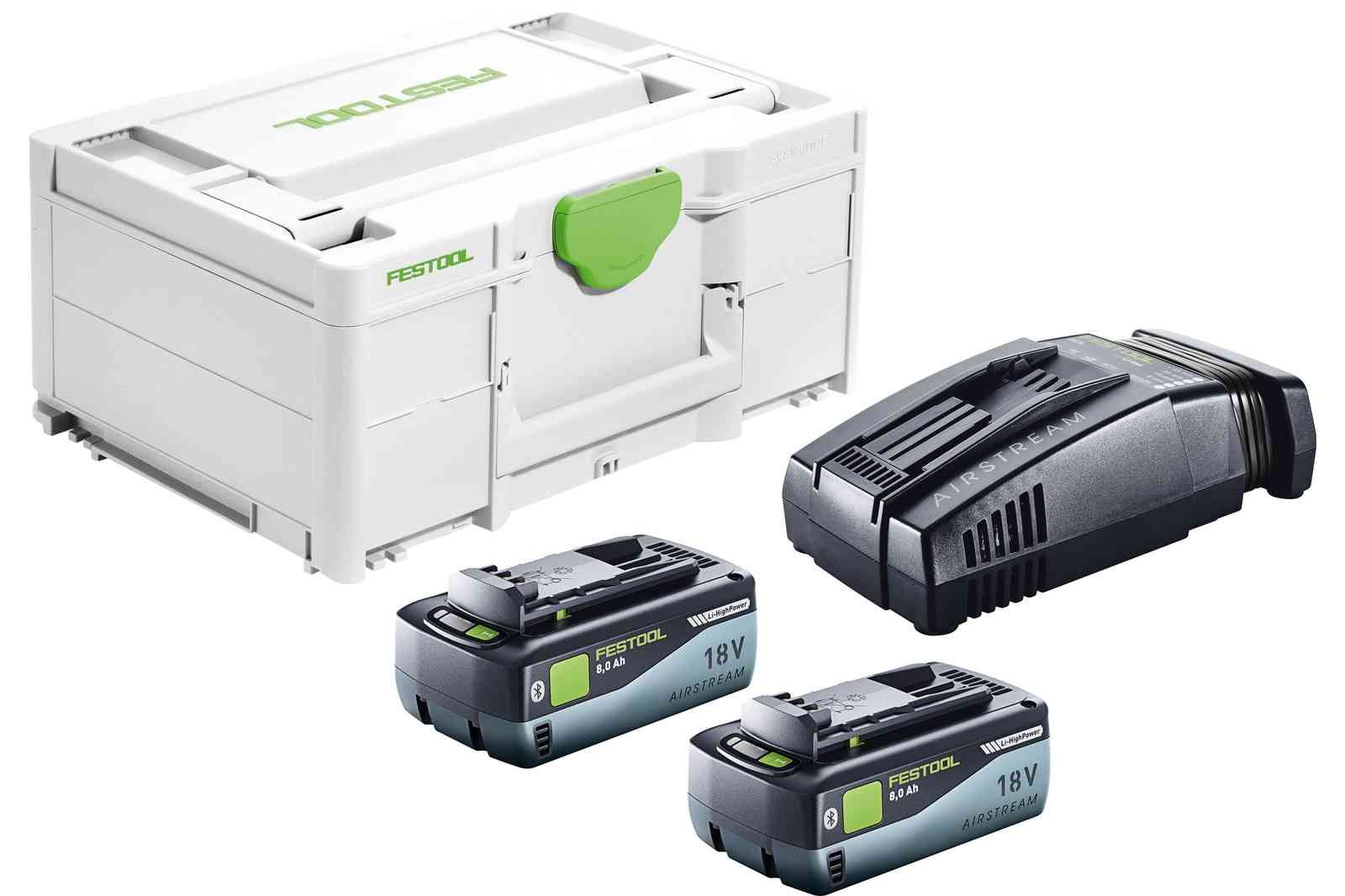 Piederumu komplekts Festool SYS 18V 2x8,0/SCA16; 18 V; 2x8,0 Ah akum.