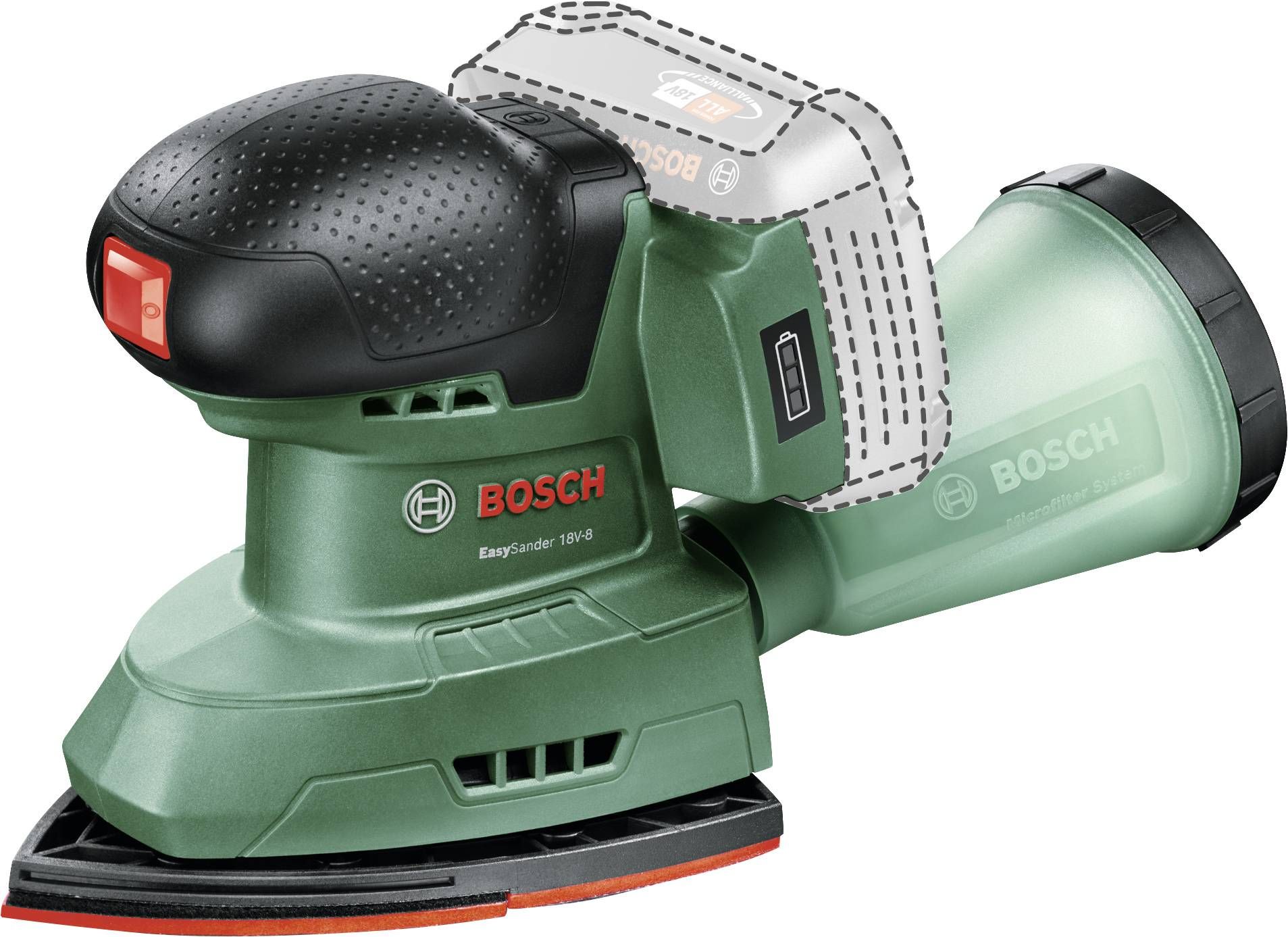 Trīsstūra slīpmašīna Bosch Easy Sander 18V-8; 18 V (bez akumulatora un lādētāja)