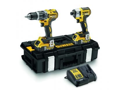 Instrumentu komplekts DeWalt DCK266P2 (DCD796 + DCF887); 18 V; 2x5,0 Ah akum.