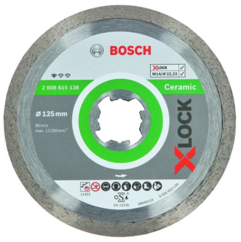 Dimanta griešanas disks Bosch XLOCK Standard Ceramic; 125 mm