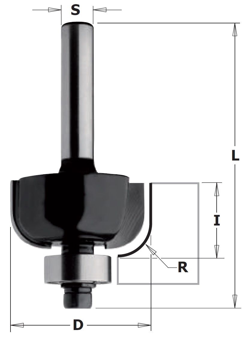 Profilfrēze CMT K937-380, D-38,1 mm; ar lodīšgultni