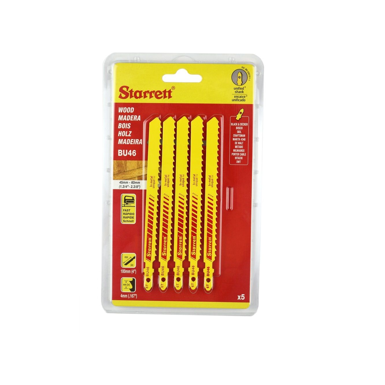 Figūrzāģa asmeņi Starrett BU46; 5 gab.