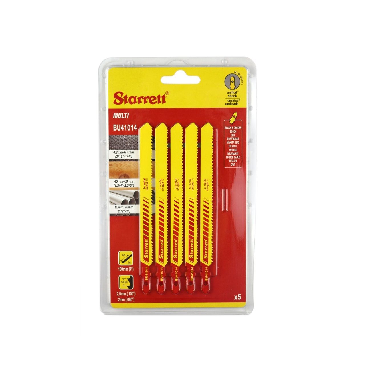 Figūrzāģa asmeņi Starrett BU41014; 5 gab.