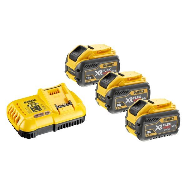 Piederumu komplekts DeWalt DCB118X3; 18/54 V; 3x9,0 Ah + lādētājs DCB118