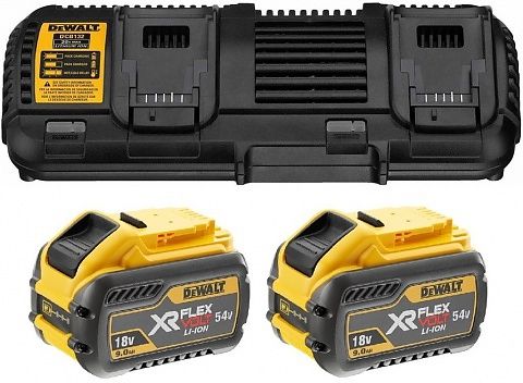 Piederumu komplekts DeWalt FlexVolt; 18 V; 2x9,0 Ah akum. + lādētājs DCB132