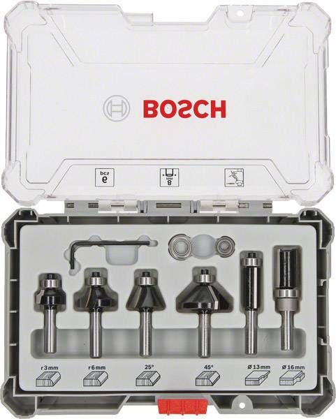Frēžu komplekts Bosch Trim&Edging; 8 mm; 6 daļu