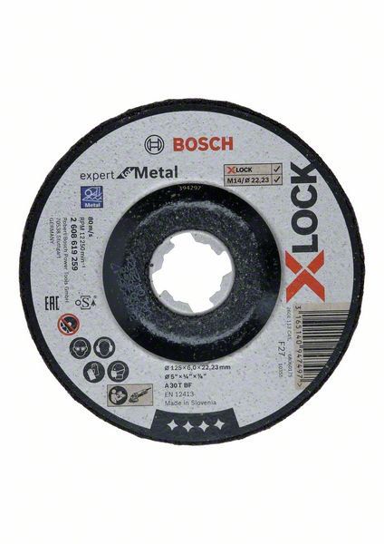 Slīpēšanas disks Bosch Expert for Metal X-LOCK; Ø125x6,0 mm