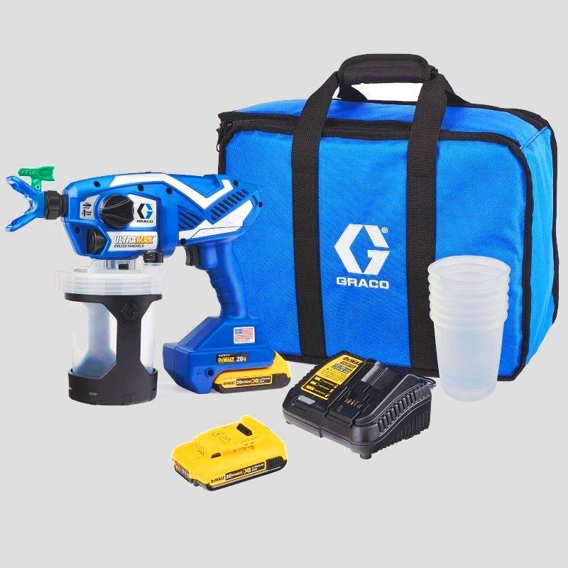 Akumulatora augstspiediena krāsas smidzinātājs Graco UltraMAX; 18 V; 2x2,0 Ah akum.