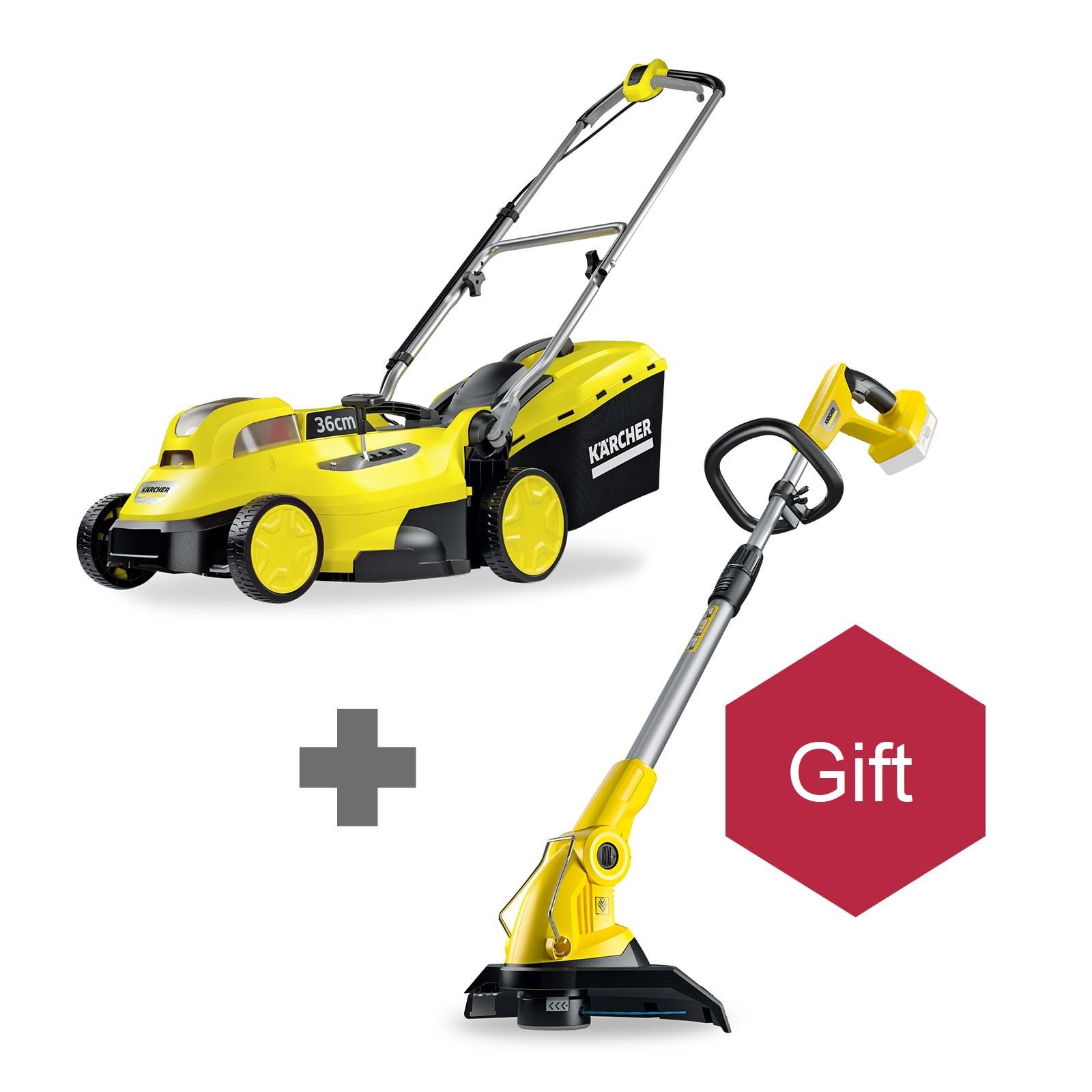 Zāles pļāvējs Karcher LMO 18-36; 18 V; 1x5,0 Ah + Zāles trimmeris Karcher LTR 18-30; 18 V
