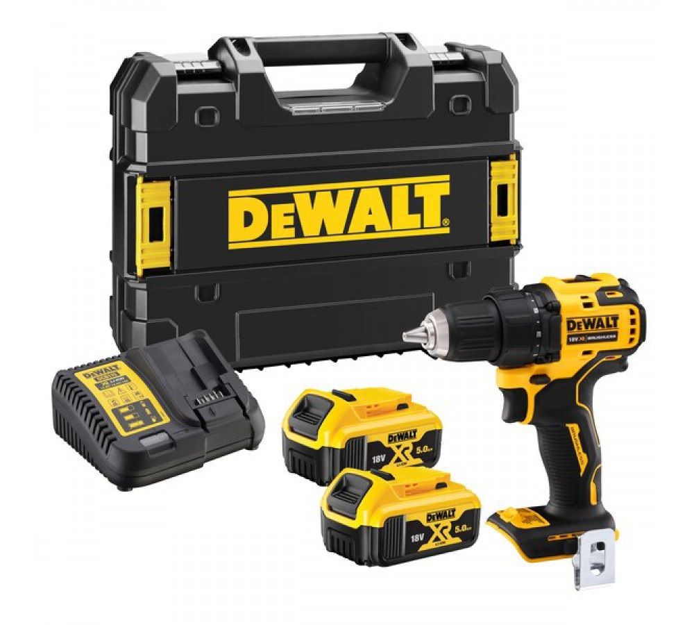 Urbjmašīna-skrūvgriezis DeWalt DCD800P2T; 18 V; 2x5,0 Ah akum.