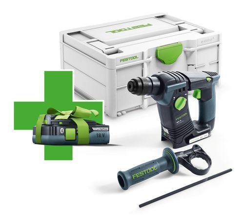 Akumulatora perforators Festool BHC 18-Basic-4,0; 1,8 J; SDS-plus; (bez akumulatora un lādētāja) + dāvanā 4,0 Ah akumulators!