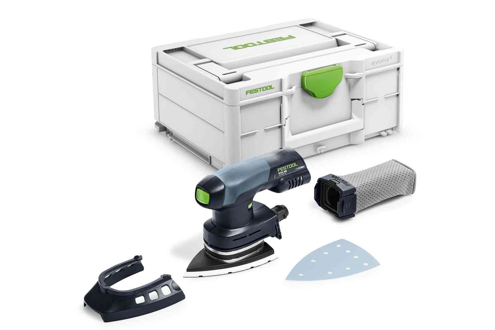 Akumulatora trīsstūra slīpmašīna Festool DTSC 400 3,0 I-Plus;  18 V; 2x3,0 Ah akum.