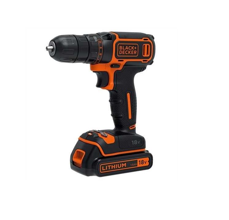 Urbjmašīna-skrūvgriezis Black & Decker BDCDC18B-QW; 18 V; 2x1,5 Ah akum.