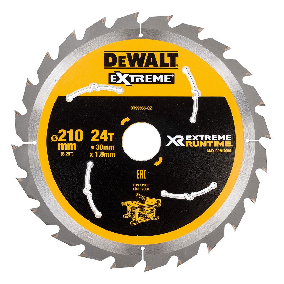 Griešanas disks kokam DeWalt DT99565-QZ; 210x1,8x30 mm; Z24; 25°