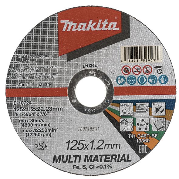 Abrazīvais griešanas disks Makita E-10724 T41; 125x1,2x22,23 mm