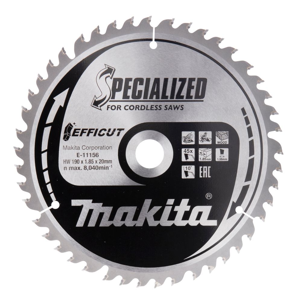 Griešanas disks kokam Makita E-11156 TCT; 190x20x1,85 mm