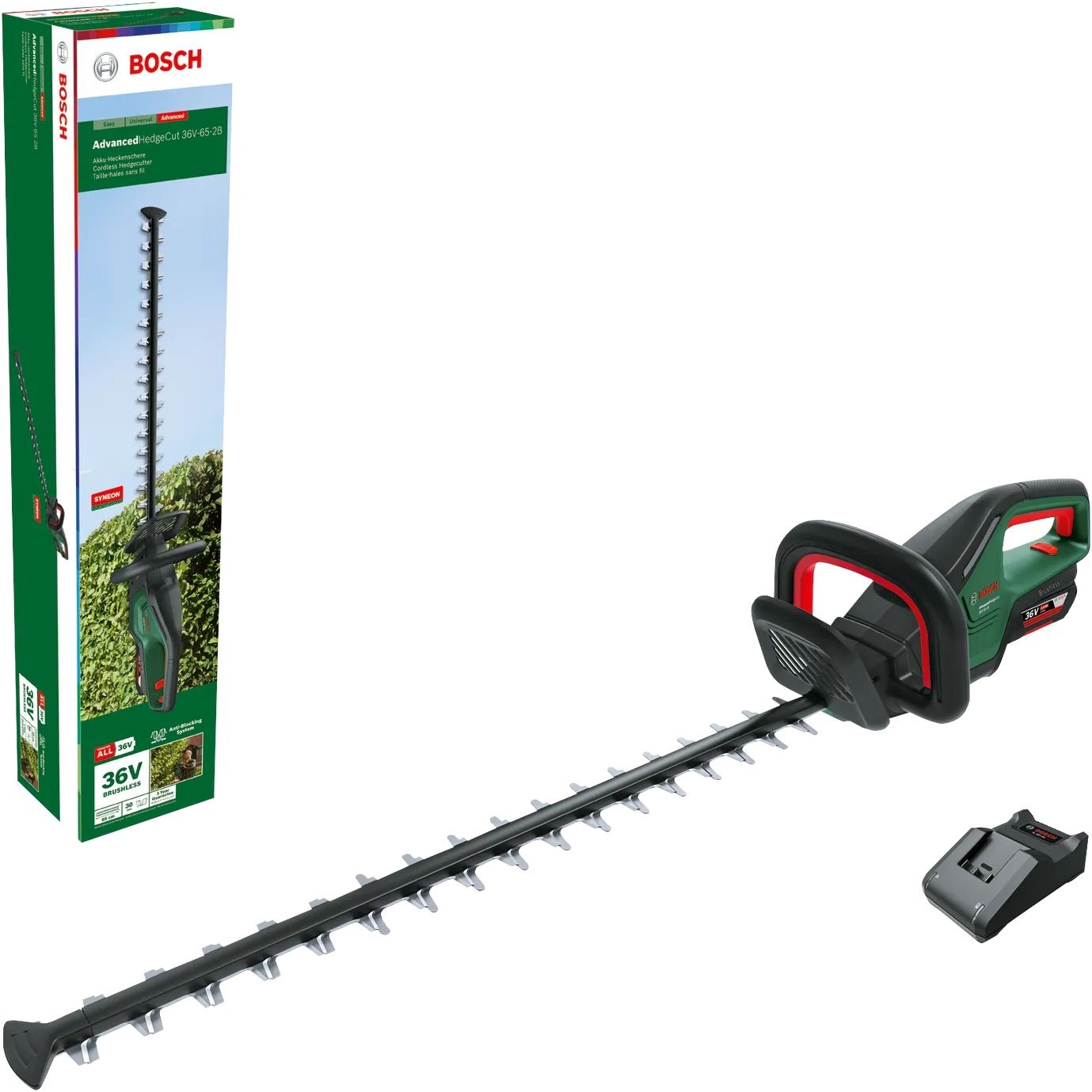 Dzīvžoga šķēres Bosch Advanced HedgeCut 36-6528; 36 V; 65 cm; 1x2,0 Ah akum.