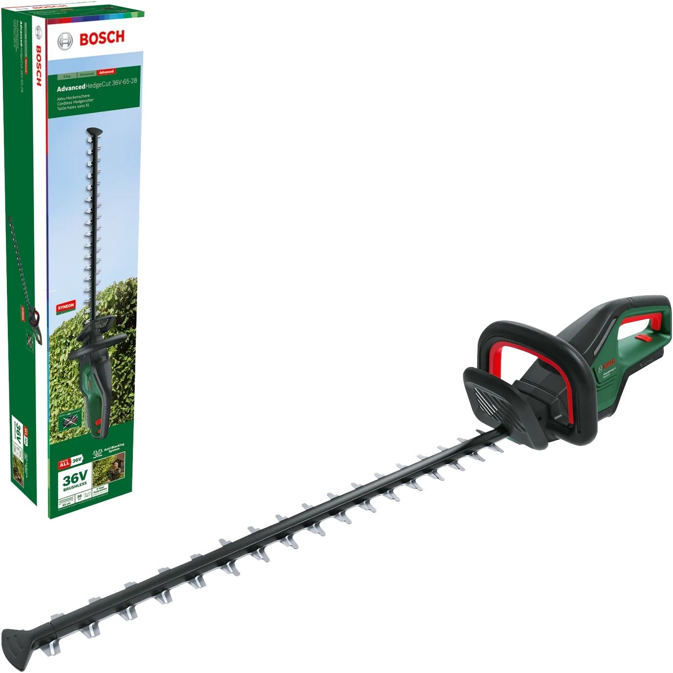 Dzīvžoga šķēres Bosch Advanced HedgeCut 36-6528 Solo; 36 V; 65 cm (bez akumulatora un lādētāja)