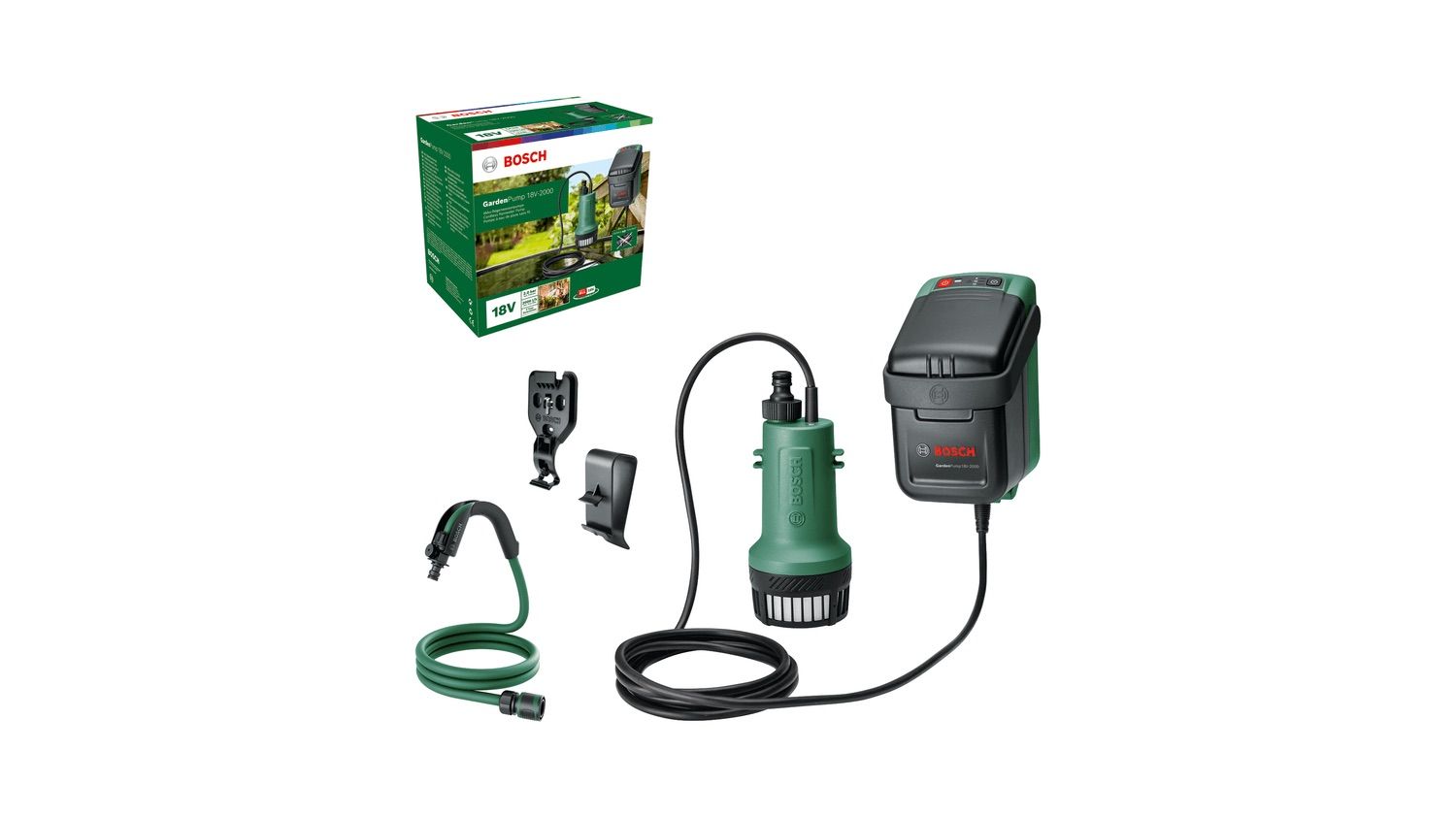Ūdens sūknis Bosch GardenPump 18V-2000 Solo; 18 V (bez akumulatora un lādētāja)