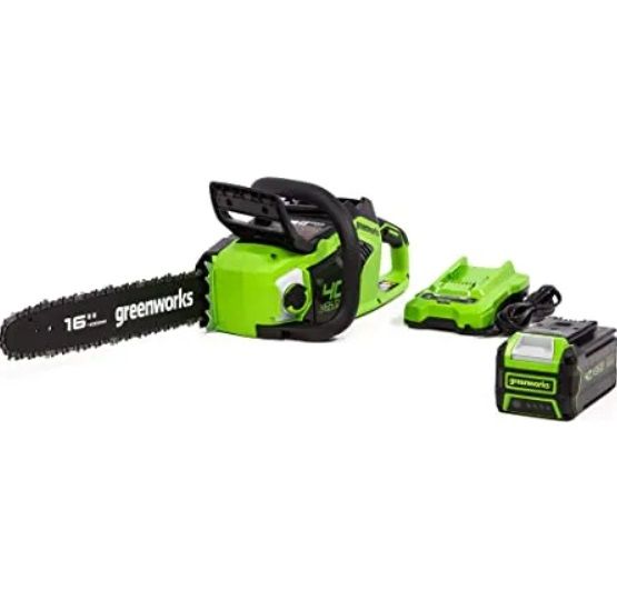 Ķēdes zāģis Greenworks GD24X2CS36K4x; 2x24 V; 2x4,0 Ah; 36 cm lenta