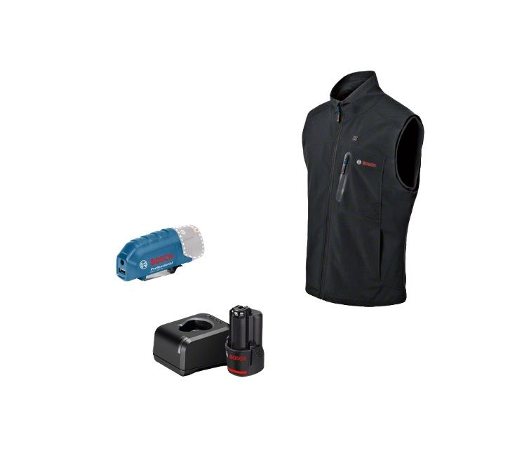 Apsildāma veste Bosch GHV 12; S; 12 V; 1x2,0 Ah + usb adapteris GAA 12V-21